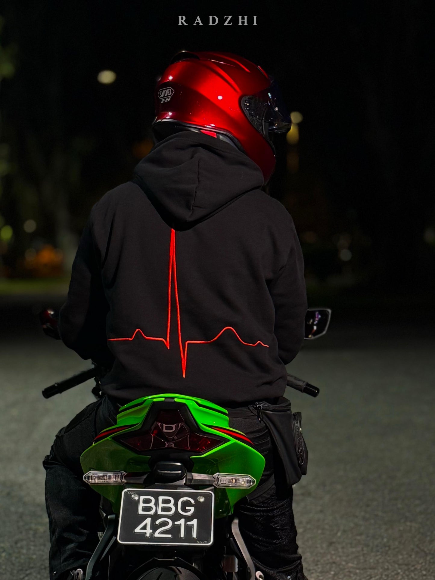 EMBROIDERED HEARTBEAT HOODIE